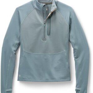 Smartwool Active Fleece Wind Half Zip Pullover in Pewter Blue